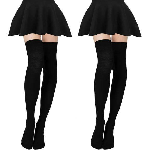 2 Pairs Extra Long Socks Thigh High Cotton Socks Extra Long Boot Stockings Over Knee Leg Warmers For Women
