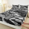 thumbnail image 4 of Feelyou Grey Game Controller Twin Sheet Sets, Fashion Camo Abstract Twin Fitted Sheet, Cartoon Gamepad Theme Flat Sheet, Ultra Soft Bedroom Decor, 3-Piece, 4 of 8