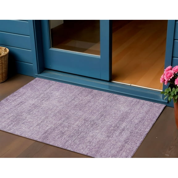 HomeRoots 605555 5 x 8 ft. Lavender & Purple Abstract Washable Indoor & Outdoor Rectangle Area Rug