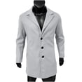 thumbnail image 6 of Danhjin Trench Coats for Men Long Open Front Lapel Long Jackets Long Sleeve Fall Winter Overcoats Business Casual Going out Fashion Outwear, 6 of 7