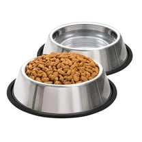 Pet Enjoy 2Pcs Stainless Steel Dog Bowls,Durable Non Slip Metal Food Bowls for Dog,Pets Feeder Bowl and Water Bowl Choice for Dog Puppy Cat and Kitten