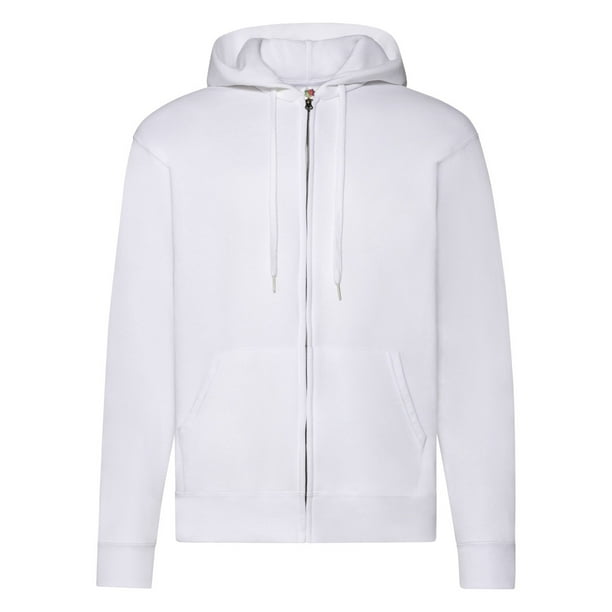 Fruit Of The Loom - - Sudadera con cremallera y capucha hombre/caballero -Deporte/Gimnasio/Running (Blanco)