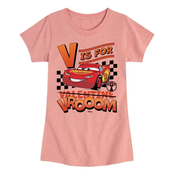 Cars - V is for Vroom - Youth Girls Fitted Short Sleeve T-Shirt