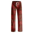 thumbnail image 4 of Adult Fashion Loose Christmas Print Casual Pants with Drawstring Elastic Waist, Comfortable Sleepwear and Loungewear Trousers for Home Use,Deep Red,XL, 4 of 7