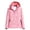 Pink, variant on Hontri Women's Casual Jackets, Women's Autumn and Winter Solid Color Maple Print Windproof and Rainproof Hooded Coat Breathable Outdoor Jacket Black L