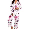 thumbnail image 2 of LIIPEE Womens Halloween Graphic Pajamas Long Sleeve Button Down Shirts And Pants Holiday Pajama Set Fall Sleepwear, 2 of 4