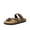 DARK BROWN, variant on DREAM PAIRS Women's Casual Slide Sandals Cork Footbed with Adjustable Straps and Arch Support Flats Black Size 7