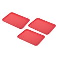 thumbnail image 1 of Unique Bargains 12x9' Fast Food Tray, 3 Pack PP Plastic Reusable Multi-Purpose Non-Slip Serving Tray Red, 1 of 5