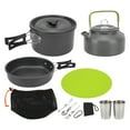 thumbnail image 2 of Camping Cookware Set, Portable Camping Cookware Mess Kit With Pot Pan Teapot Folding Fork Knife Spoon, Outdoor Cookware Set For Backpacking Camping Hiking Picnic, 2 of 8