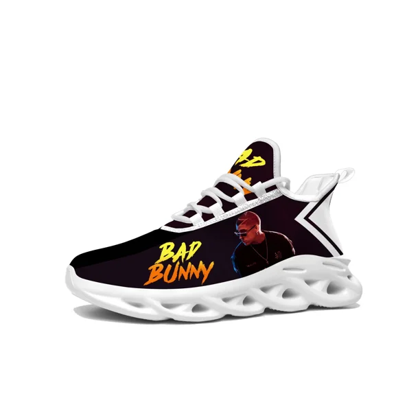 Zapatillas deportivas planas para hombre y mujer, estilo hip hop, rapero, para correr, con cordones, de malla, hechas a medida, color blanco