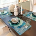 thumbnail image 4 of Teal Turquoise Blue Placemats Set of 4, 12 x 18 Inch Decorative Place Mats for Dining Table Decor, Linen Washable Table Mats for Kitchen Outdoor Party Home Decor, 4 of 6