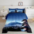 thumbnail image 2 of Manfei Blue Mount Fuji Bedding Sets Full with Comforter, Nature Scenery Comforter Sets Full Size, Japanese Style Reversible Down Comforter, Breathable Room Decorative, 3pcs, 2 of 8