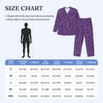 thumbnail image 4 of Salouo Purple Glitter Print Button-Front Long Sleeve Pajama Set for Men, Soft 2Pjs Men's Long Sleeve Sleepwear-Medium, 4 of 7
