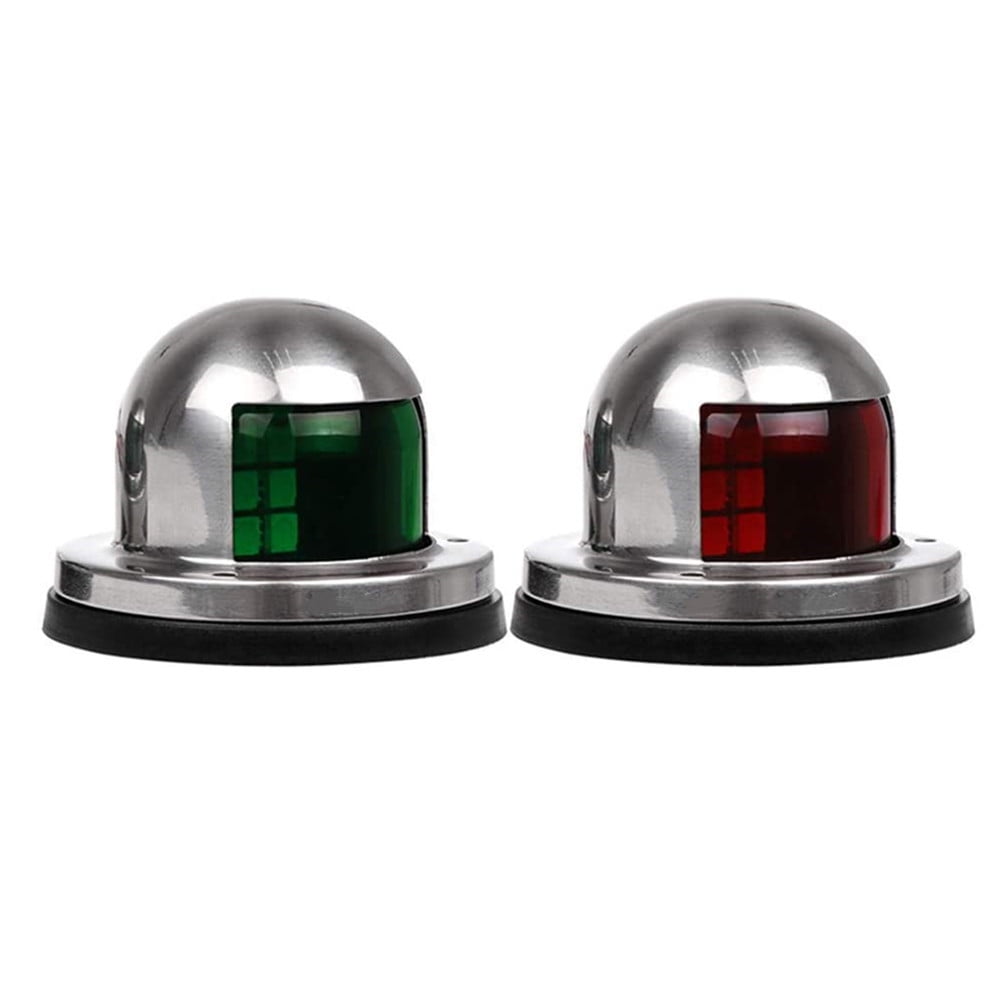 ALLCARB 2Pcs 12V LED Bow Navigation Lights Stainless Steel Marine Boat