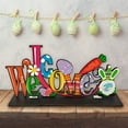 thumbnail image 4 of HANXIULIN Easter Egg Table Wooden Signs Happy Easter Block Decorations Freestanding Easter Tiered Tray Decor Farmhouse Rustic Easter Table Centerpiece Sign Easter Egg for Spring Decor Home Decor, 4 of 7