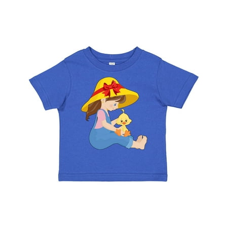 

Inktastic Farming Girl with Baby Chick Gift Toddler Toddler Girl T-Shirt