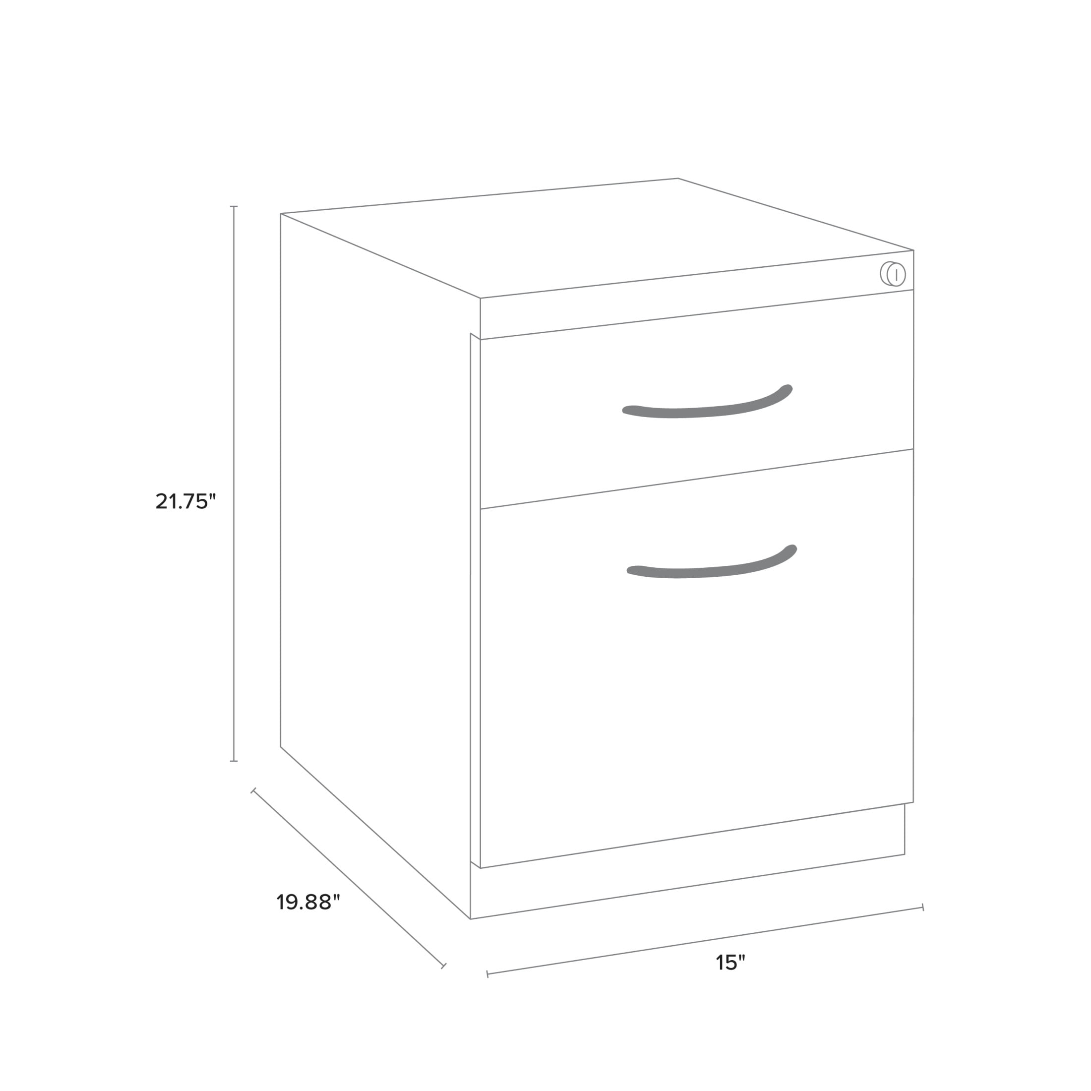 Hirsh Pro 20" Deep Mobile Pedestal File Cabinet 2 Drawer Box-File, Letter Width, Charcoal