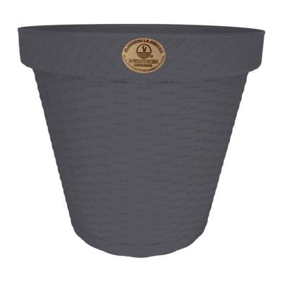 Maceta Plásticos La Ardilla Rattán Redonda 20 cm Gris Nube