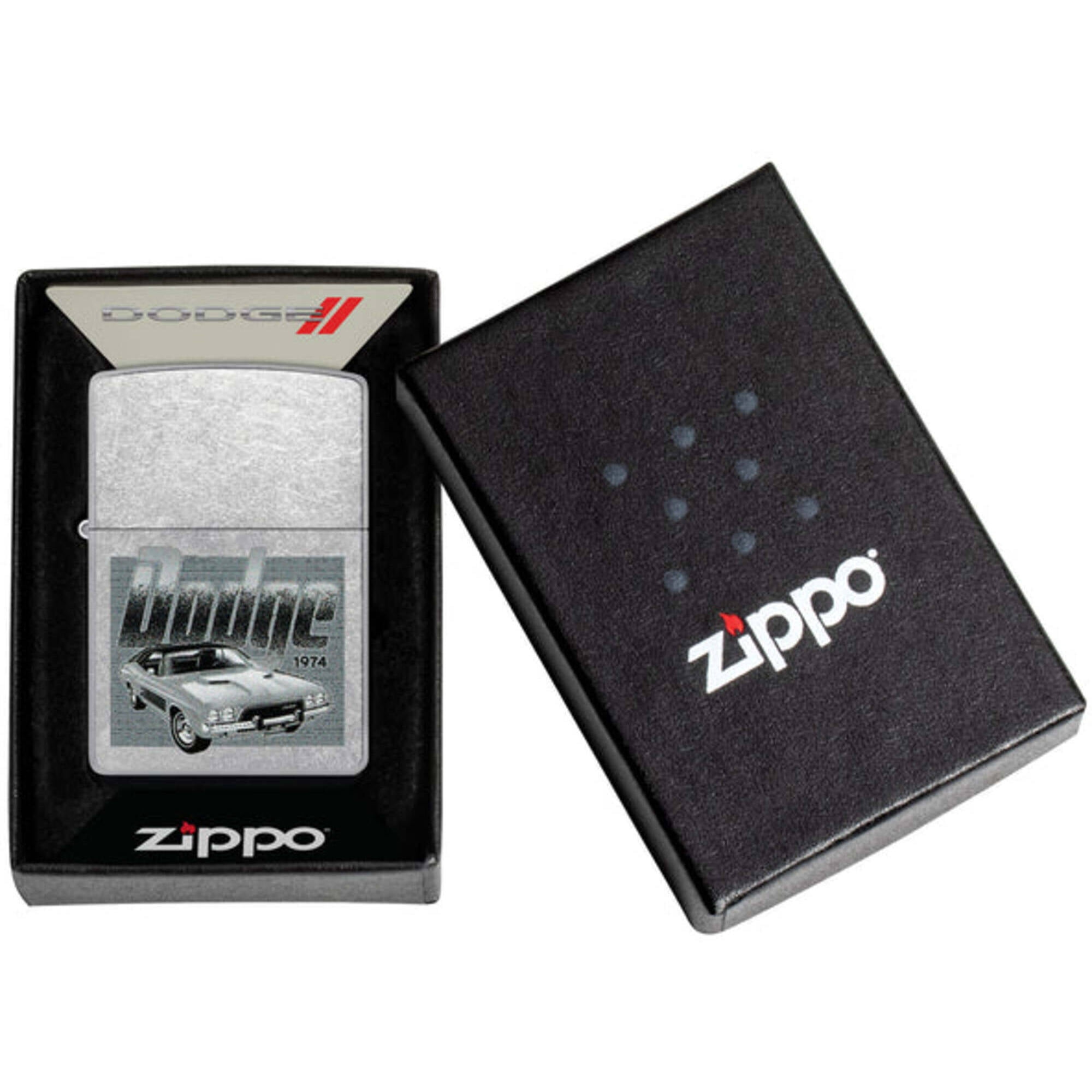 Zippo 46226 Dodge Challenger Design Street Chrome Pocket Lighter