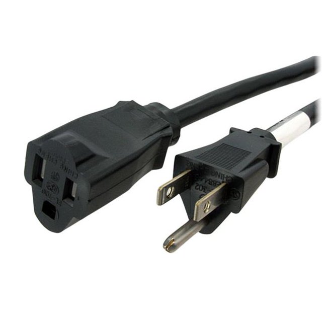 Câble StarTech Rallonge de Cordon d'Alimentation de 20 Pieds NEMA 5-15R à NEMA 5-15P Détail