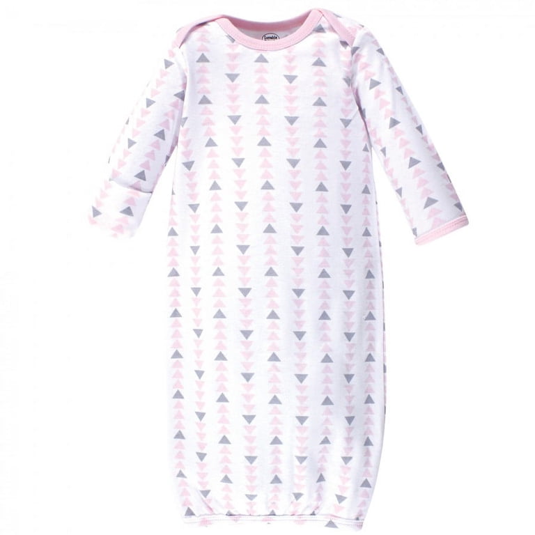 Luvable Friends Baby Girl Cotton Long-Sleeve Gowns, 3-Pack photo 3