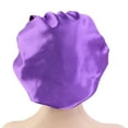 thumbnail image 7 of Cheers.US Women Girls Solid Satin Stylish Elastic Silk Sleep Hat Hair Care Night Sleeping Adjustable Hat Wrap Bonnet Head, 7 of 7