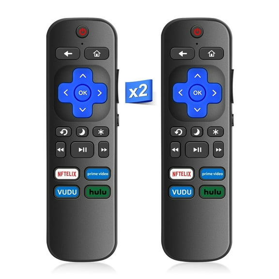 (2 Pack) Replacement Remote Control for Roku TV - Compatible with TCL/Hisense/Onn/Philips Roku Smart TVs, No Pairing Needed (Not for Roku Stick/Box/Players)