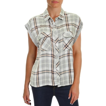 Mix Crop - Bella Dahl Womens Cap Sleeves Mixed Media Crop Top