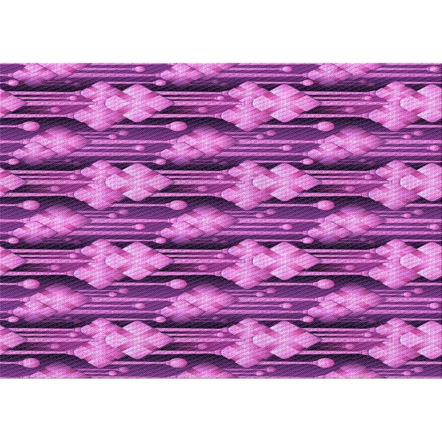 Ahgly Company Machine Washable Indoor Rectangle Transitional Dark Magenta Purple Area Rugs, 2' x 4'