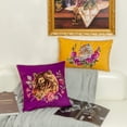 thumbnail image 2 of JWH Tiger Print Pillow Cases with Embroidery Berry Purple Velet Pillowcase 18x18inch for Room Decoration, 2 of 11