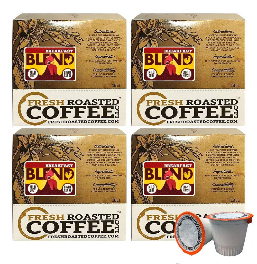 Fresh Roasted Coffee LLC, Breakfast Blend Coffee Pods, Light Roast