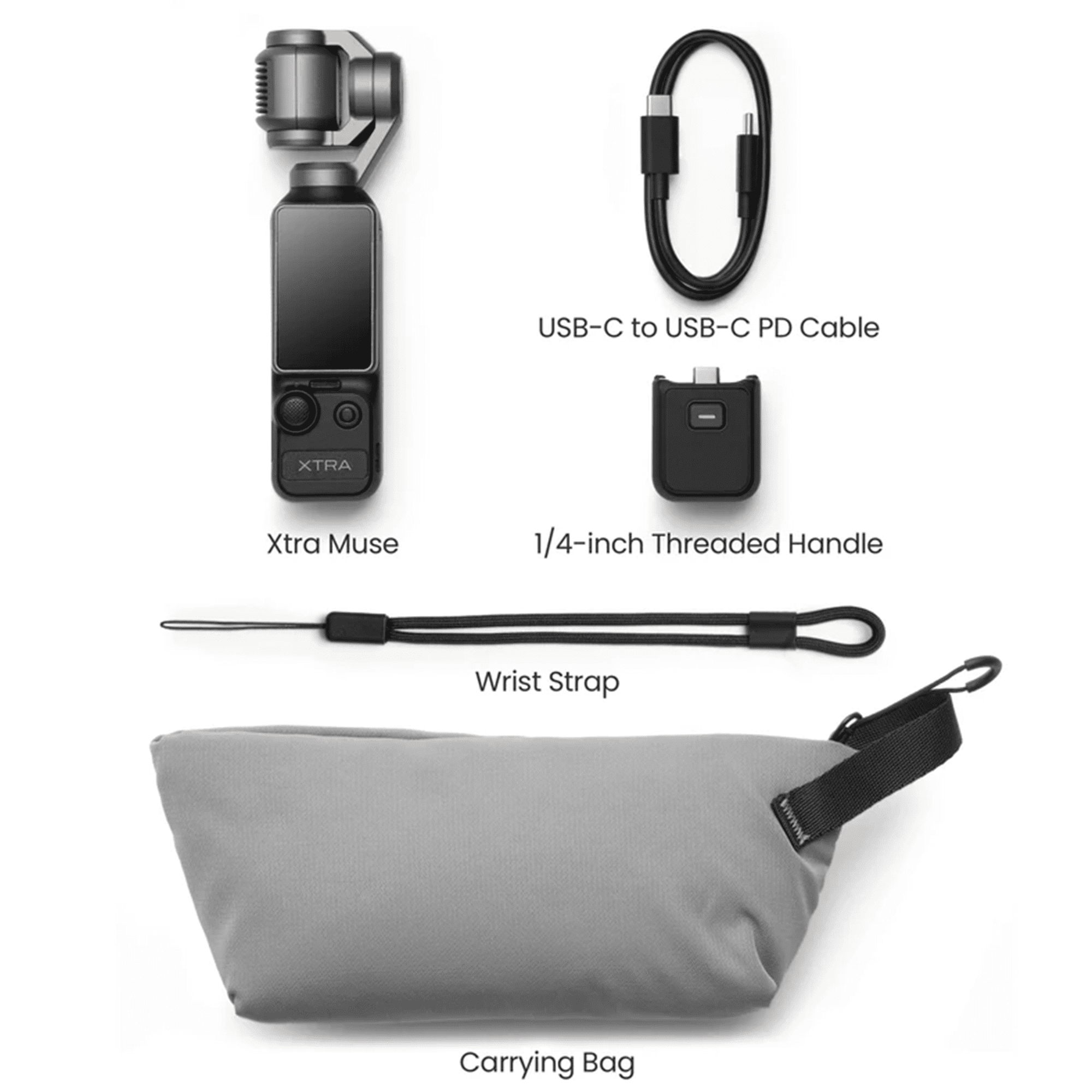 Xtra Muse, Vlogging Camera with 1'' CMOS and 4K/120fps Videos, Pocket Camera with 3-Axis Gimbal Stabilizer