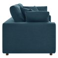 thumbnail image 3 of Modular Loveseat Sofa Couch, Azure Navy Blue, Fabric, Living Kitchen Cafe Bistro Hospitality Restaurant, Modern Contemporary HB33505, 3 of 8