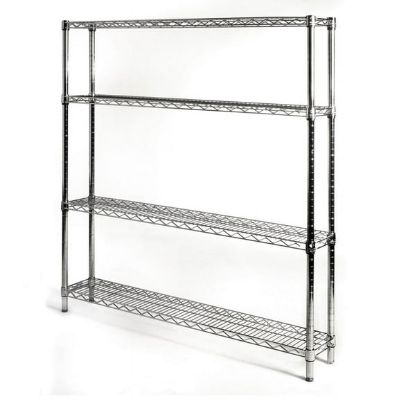 Shelving Inc. 10"d x 48"w x 54"h Chrome Wire Shelving with 4 Shelves
