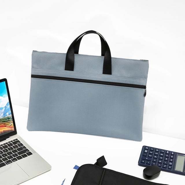 Teissuly Clearance Canvas Document Bag With Handle Zipper Document Bag Handle Business Briefcase Bag A4 Document Organizer Tote Briefcase(Blue, 34x24cm/13.39x9.45Inch) Teissuly WER202308175109