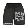 thumbnail image 4 of MNCEKFOD Bermuda Shorts for Women Summer Casual Stylish Printed Shorts Elastic Waist Traveling Homewear Relaxed Fit Short Pants Black M, 4 of 6