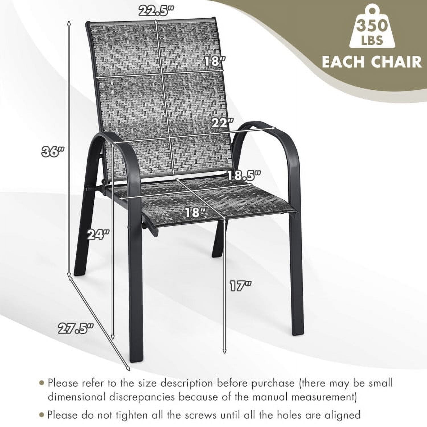 Aimee Lii Set of 6 Outdoor PE Wicker Stackable Chairs with Sturdy Steel Frame, Outdoor Patio Set, Gray Aimee Lii Set of 6 Outdoor PE Wicker Stackable Chairs with Sturdy Steel Frame, Outdoor Patio Set, Gray