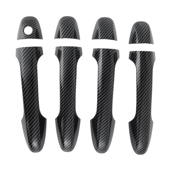 Exterior Door Handle Cover Trim Outside Door Handle Cover for Toyota Highlander 2015-2019 Carbon Fiber Black ABS 1 Set