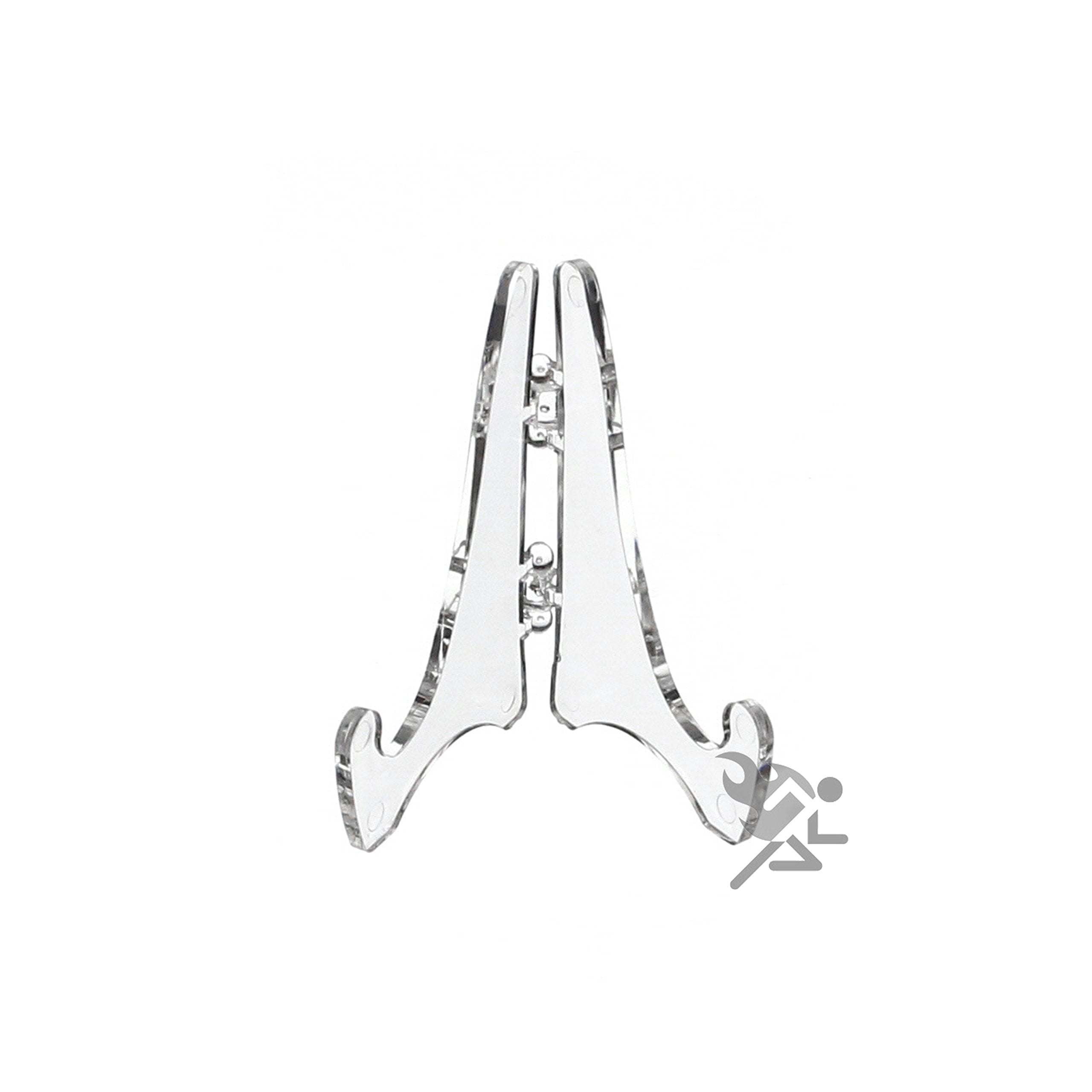 (12) Mini Hinged Acrylic Easels, 2.125'H, Modern Plate Holder