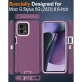 thumbnail image 2 of for Motorola Moto G Stylus 5G(2023) Phone Case, with Screen Protector, Dust-Proof Port Cover, Full-Body Non-Slip Silicone Rubber Covered, Military Grade Drop-Proof Shockproof, Pink/Purple, 2 of 14