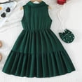 thumbnail image 6 of ZXLBBD Dress for Girls Sleeveless Lace Lapel Collar Button Solid Color Flowy for Toddler and Kids Outfit Elegant Wedding Prom Dress, 6 of 6