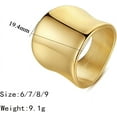 thumbnail image 2 of XINQIHANG 14K Gold Plated Rings Modern Statement Gold Rings Wide Band Thumb Rings Chunky Ring for Women Men, 2 of 7