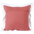 thumbnail image 4 of LR Home Ox Bay Hand-Woven Pink/White Bordered All-Natural Cotton Pillow Cover, 4 of 9