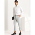 thumbnail image 4 of Lars Amadeus Pantalones Cortos Formales PaHombre Pantalones De Vestir Ajustados Con Frente Plano De Color Sólido gris L, 4 of 6