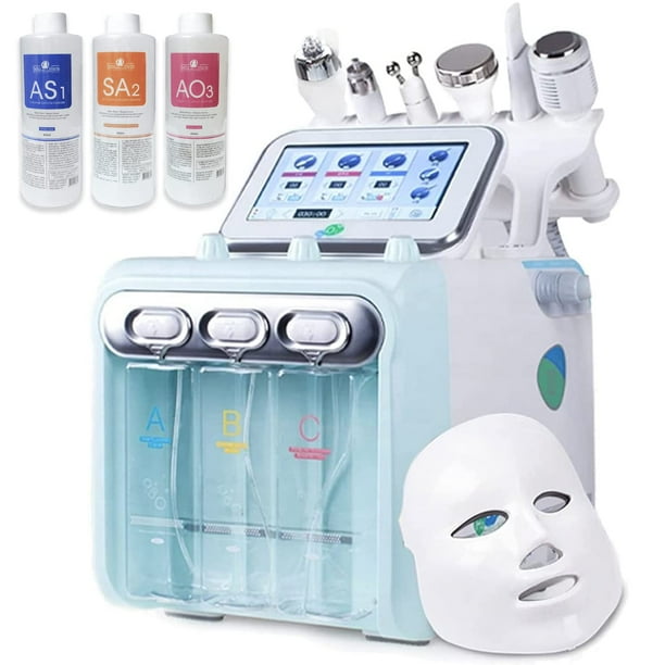 BRÜUN Máquina de cuidado facial – Un dispositivo multifuncional 7 en 1 para el cuidado facial para hidratar la piel – Un chorro de limpieza al vacío para el hogar y el salón de belleza