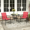 thumbnail image 3 of Vicllax Outdoor Dining Chair Patio Chairs Stacking Metal Modern for Deck Garden, Set of 2, Red, 3 of 9