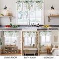 thumbnail image 5 of 2 Pack Eucalyptus Leaf Valance for Window Country Green Plant Kitchen Valance Rod Pocket Short Curtain Topper Decorative Window Treatment for Living Room Bedroom 42"x18", 5 of 8