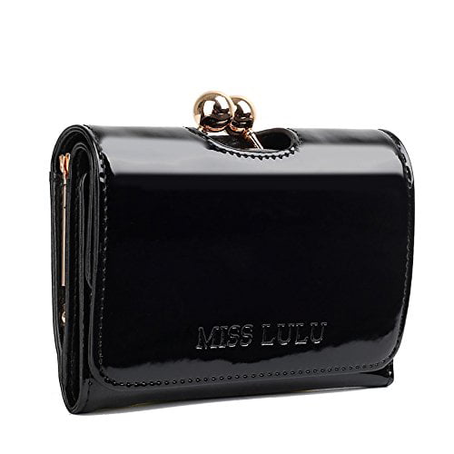 Miss Lulu Ladies Purse with Card Slots Pu Leather Wallet Coin Zipper Pocket and Roomy Compartment