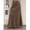 Brown, variant on Womens Brown Cotton Frayed Hem Fish Tail Denim Maxi Skirt