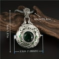 thumbnail image 6 of Dark green diamond silver round box necklace,Silver, 6 of 11